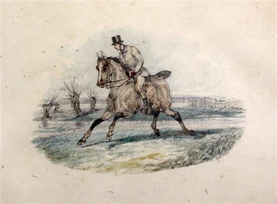 Henry Alken Jnr (1810-1894) Gentleman horse rider in a landscape 9 x 12in.